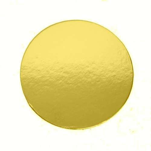 8 inch Cake Card - Round Gold - Click Image to Close
